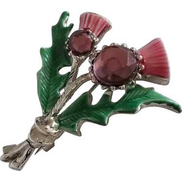 Scarce Signed "HOLLYWOOD" Thistle Brooch - image 1