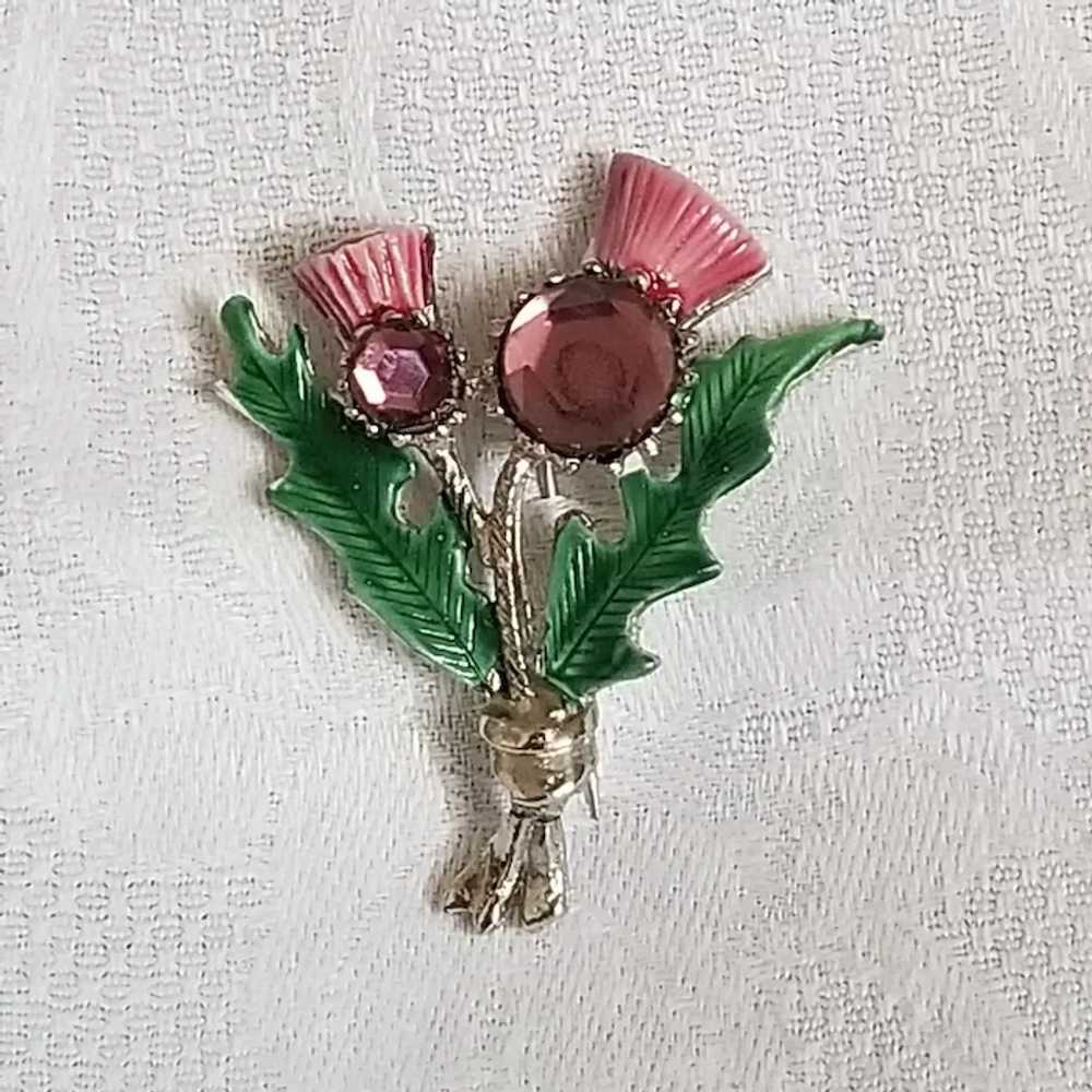 Scarce Signed "HOLLYWOOD" Thistle Brooch - image 2