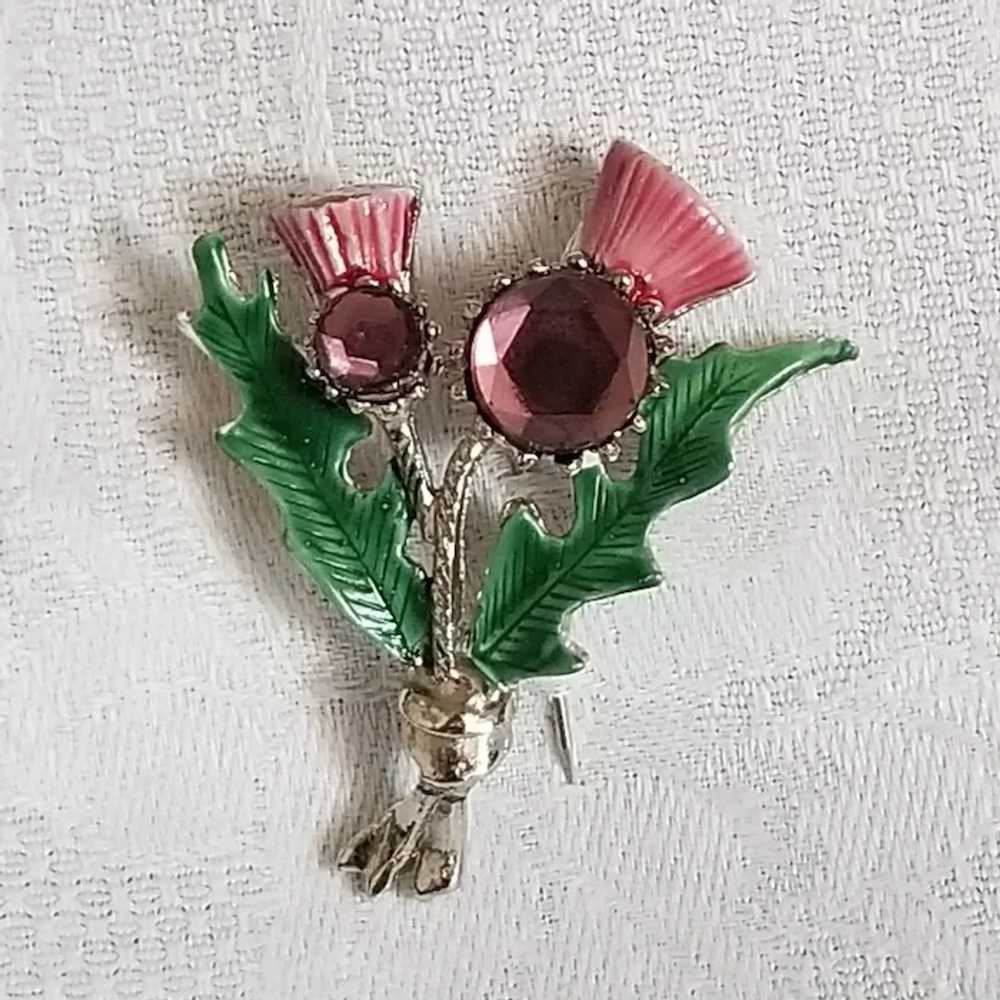 Scarce Signed "HOLLYWOOD" Thistle Brooch - image 3