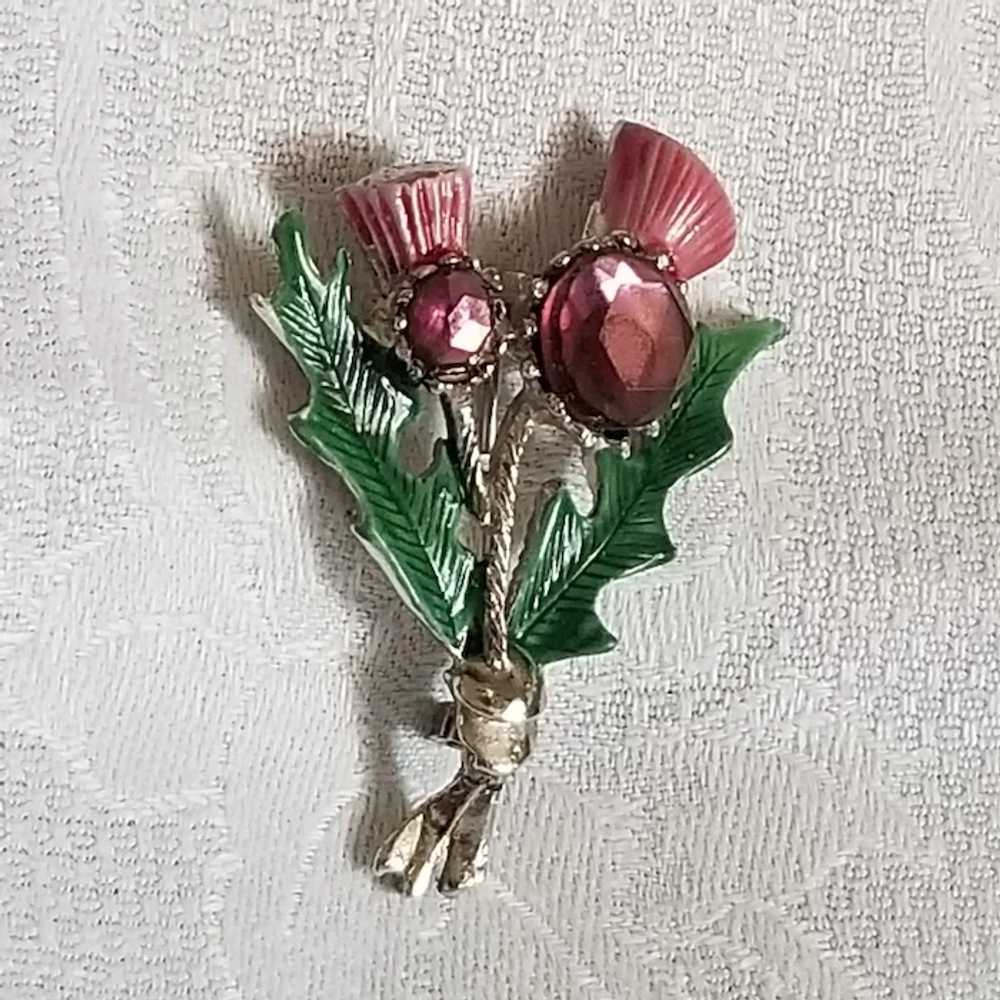 Scarce Signed "HOLLYWOOD" Thistle Brooch - image 4