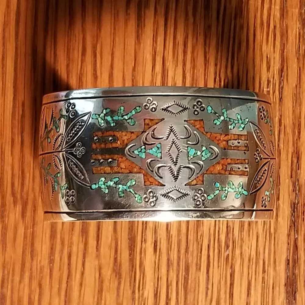 Old Pawn Navajo Sterling Silver Cuff Bracelet - image 2