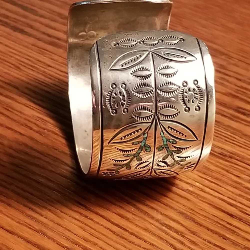 Old Pawn Navajo Sterling Silver Cuff Bracelet - image 5