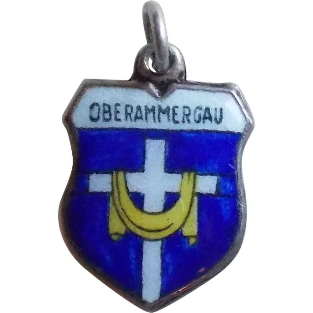 Vintage 800 Silver & Enamel Oberammergau Charm - … - image 1