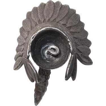 Sterling Indian Chief Headdress Vintage Charm - image 1