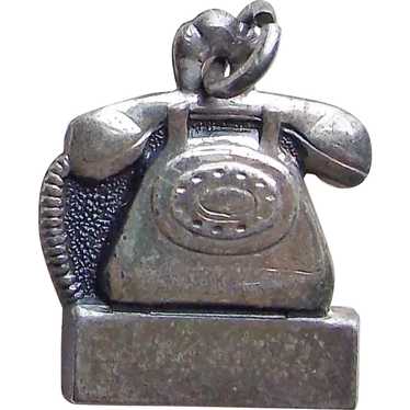 Sterling Rotary Phone Vintage Charm - image 1