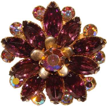 Fabulous PURPLE NAVETTE Rhinestone Aurora Vintage… - image 1