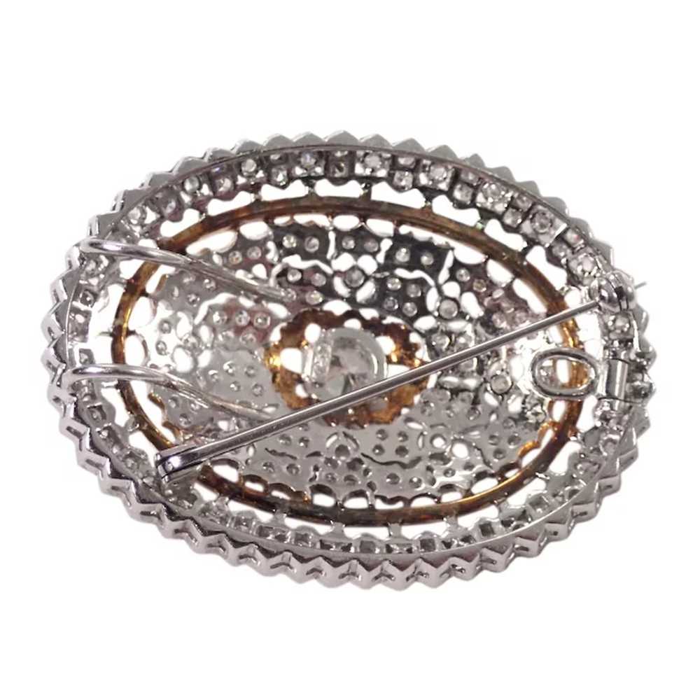 18K White and Yellow Gold Diamond Pin/Pendant - image 5