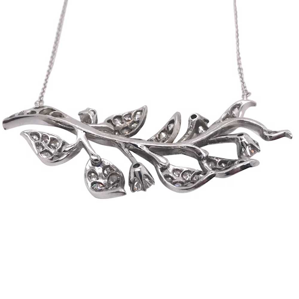 Antique Silver over Gold Diamond Necklace. - image 2