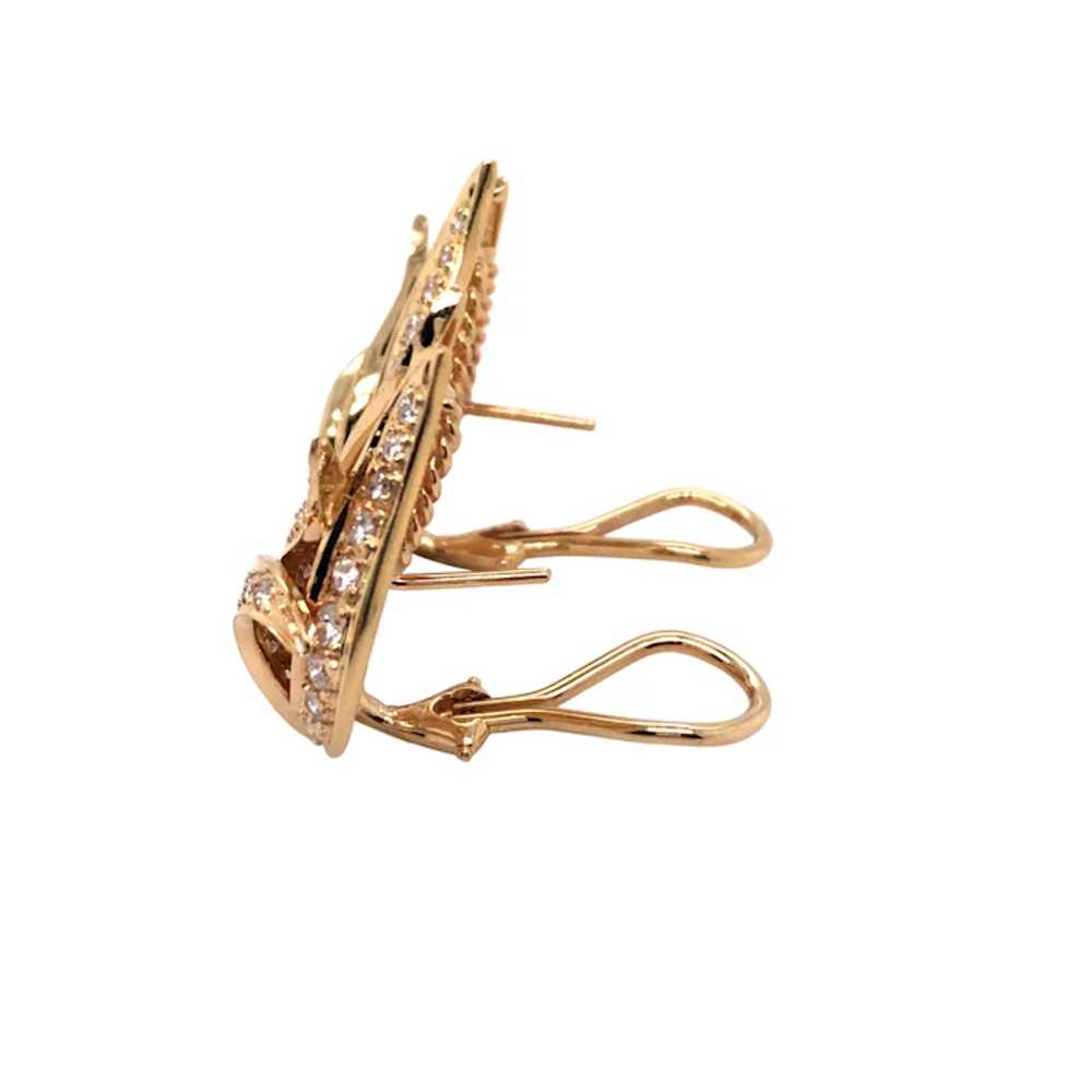 14k Yellow Gold Diamond Earrings - image 2