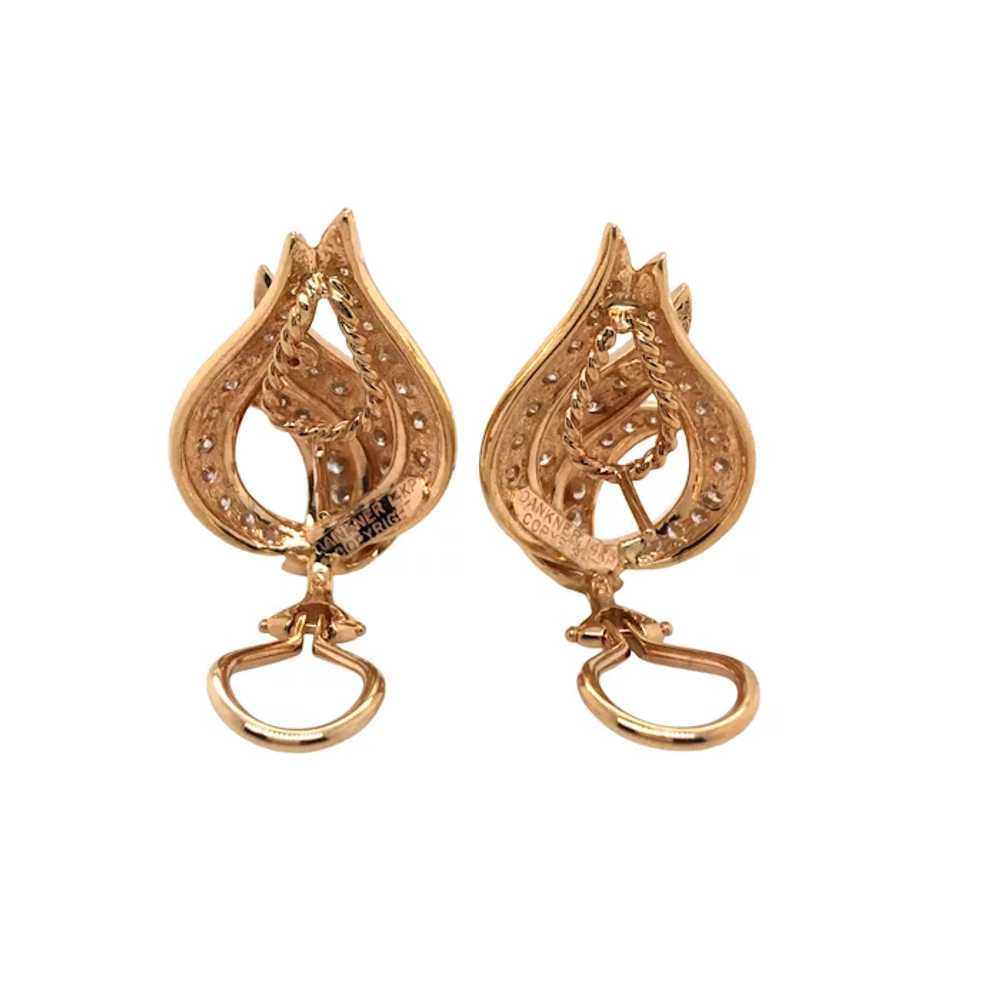 14k Yellow Gold Diamond Earrings - image 3