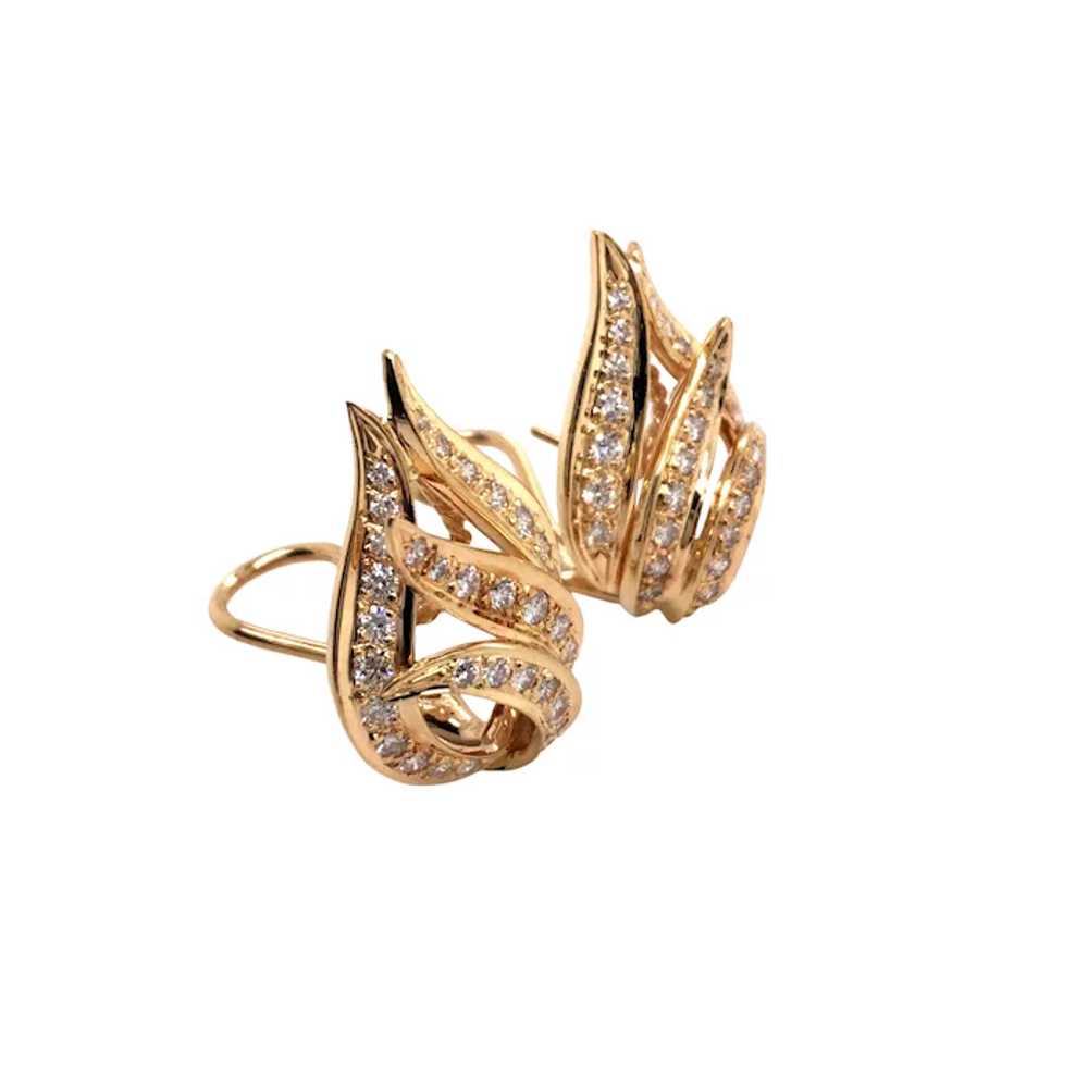 14k Yellow Gold Diamond Earrings - image 4