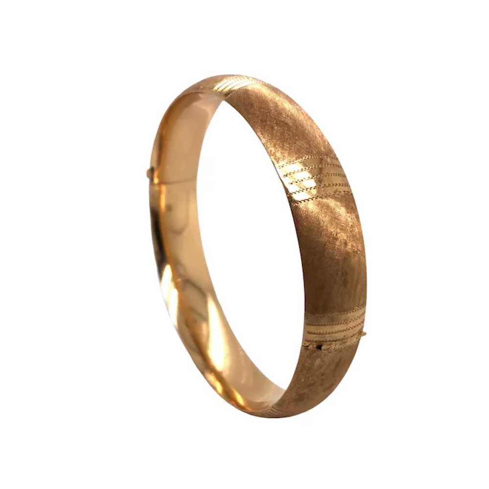 14K Yellow Gold Bangle Bracelet - image 3