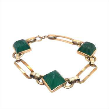 Art Deco Green Onyx Bracelet
