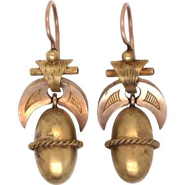 Antique 14K Yellow Gold Victorian Earrings
