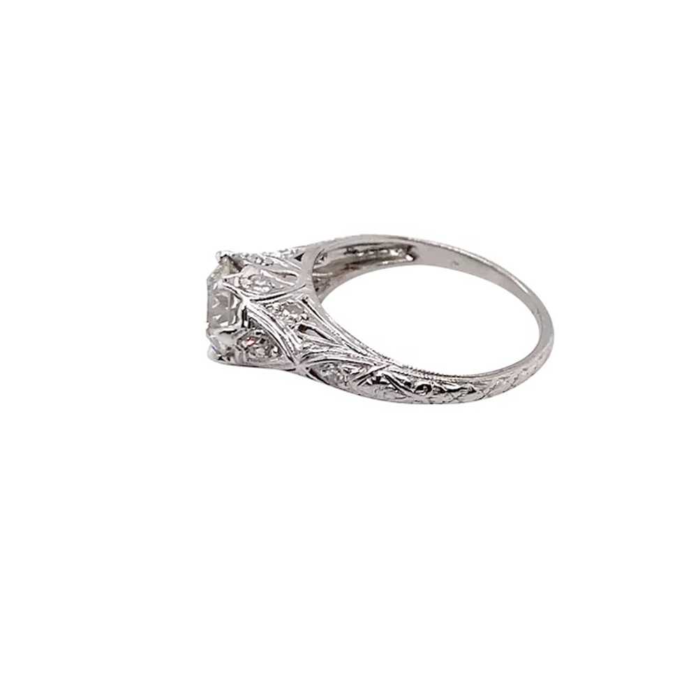 Art Deco Platinum Diamond Engagement Ring - image 2