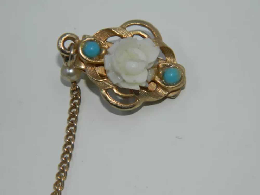 Fabulous Sweater Guard Faux Turquoise Celluloid R… - image 5