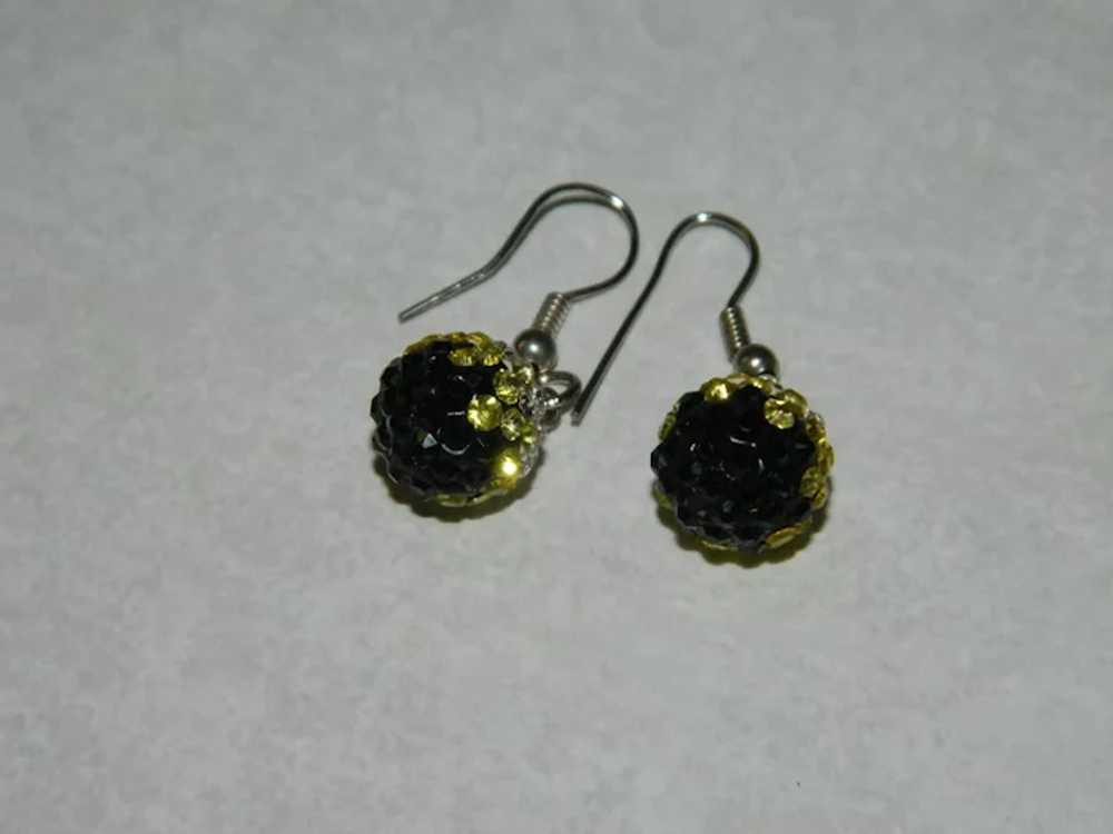 Prettiest Rhinestone Disco Ball Earrings Pierced - image 2