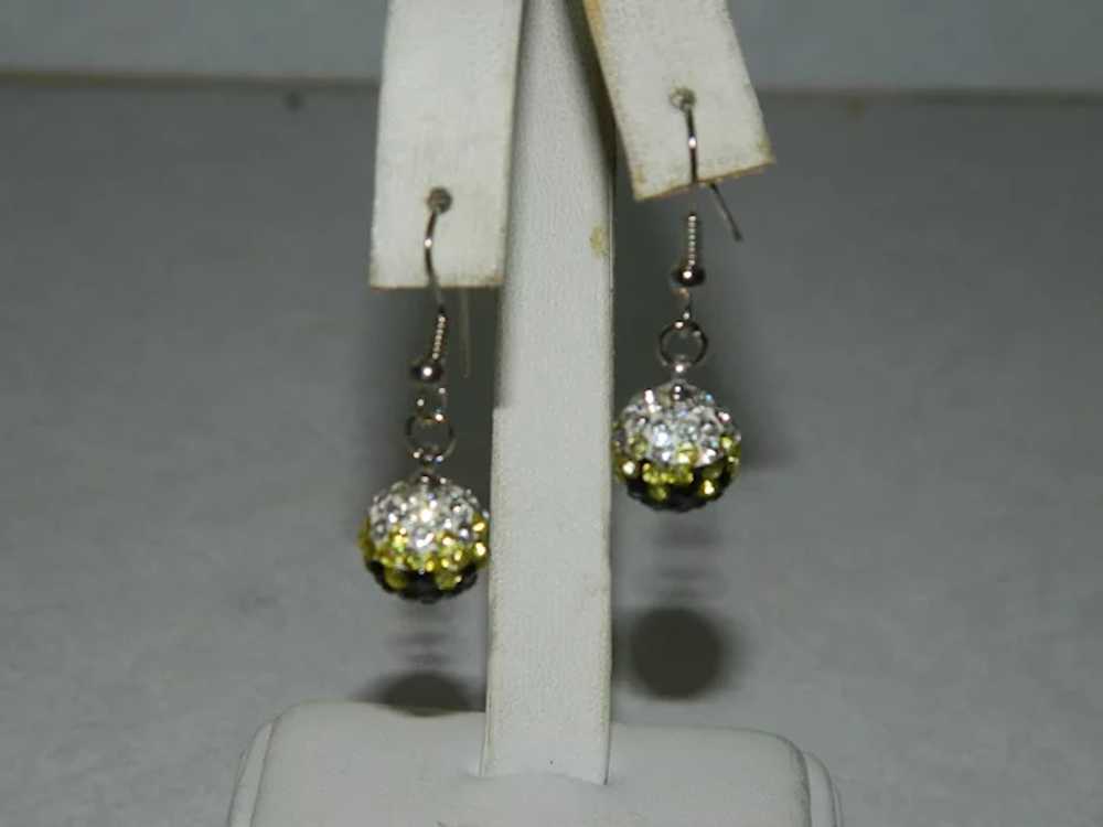 Prettiest Rhinestone Disco Ball Earrings Pierced - image 4