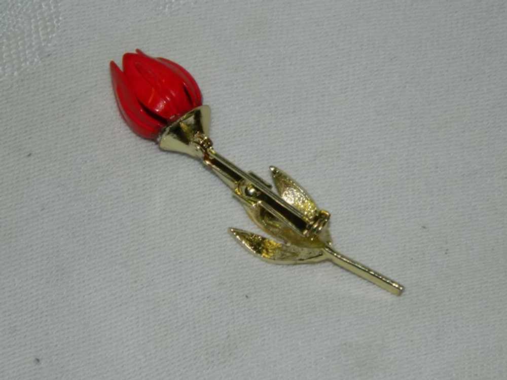 Single Stem Red Tulip Brooch - image 2