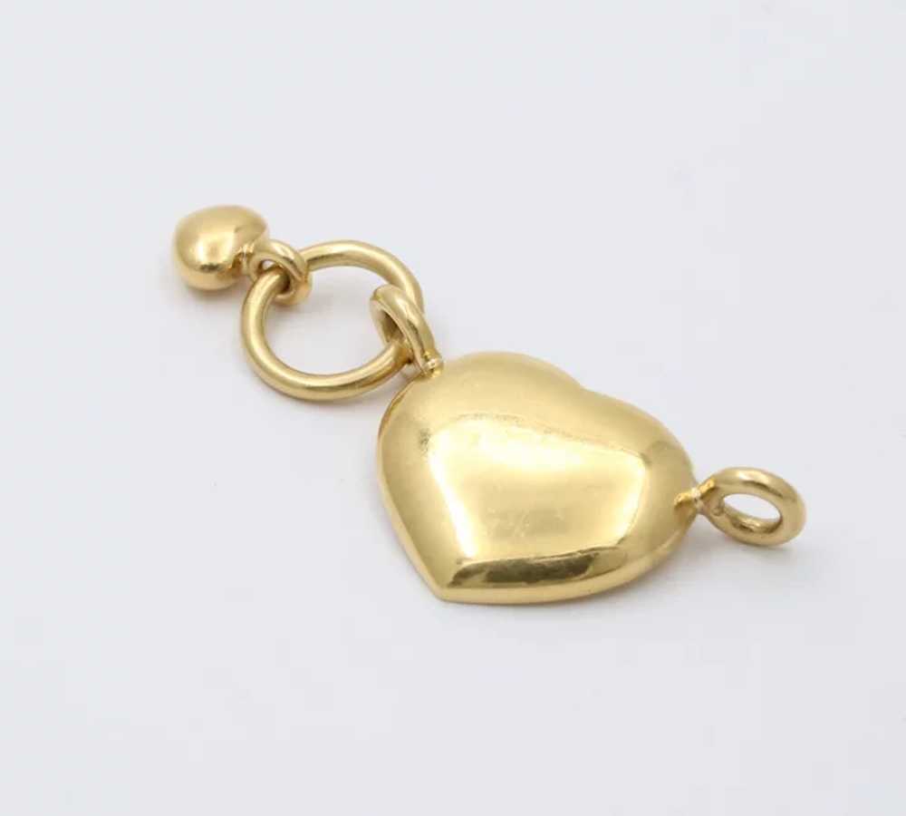 Cool Vintage Hearts 18K Yellow Gold Pendant Charm - image 4