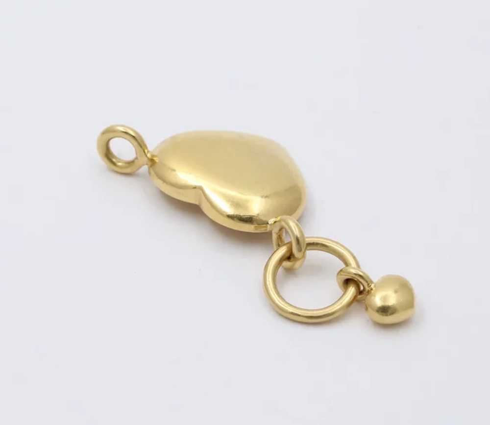 Cool Vintage Hearts 18K Yellow Gold Pendant Charm - image 5