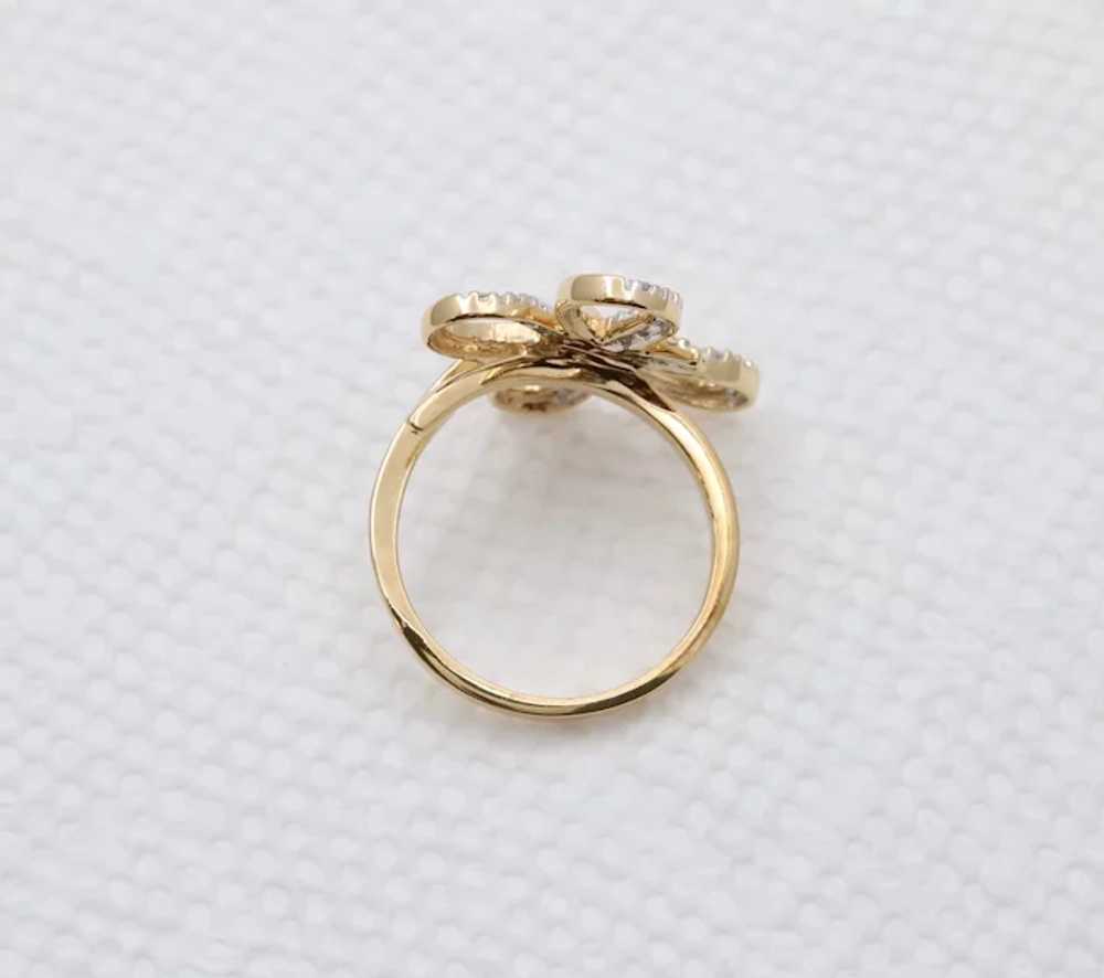 Vintage 14K Yellow Gold Diamond Butterfly Ring - image 4