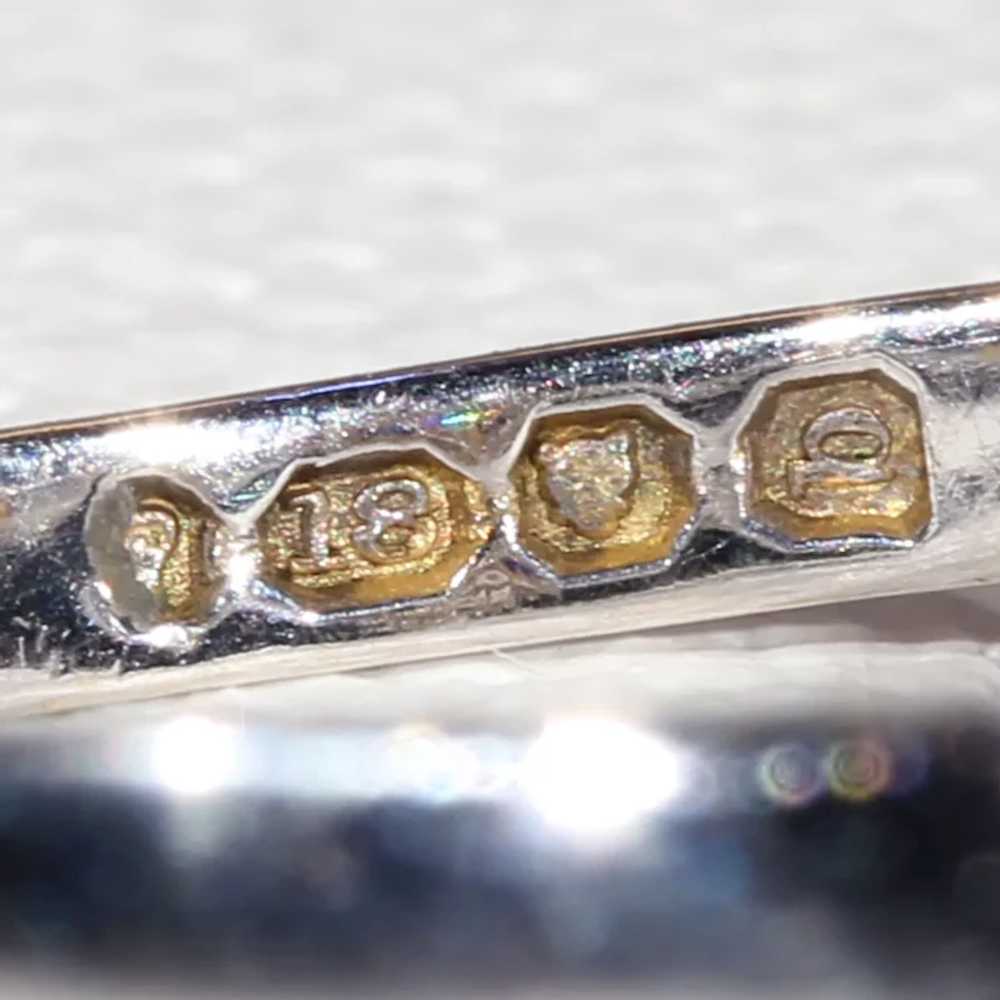 Edwardian Sapphire Diamond Ring Navette Cluster - image 11
