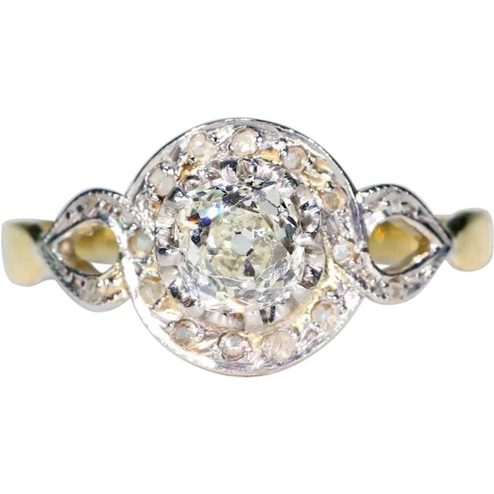 Antique Diamond Engagement Ring 18k and Platinum … - image 1