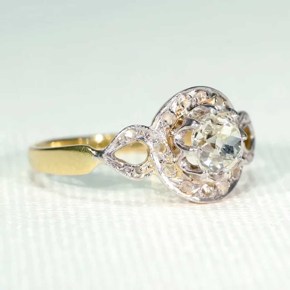Antique Diamond Engagement Ring 18k and Platinum … - image 2