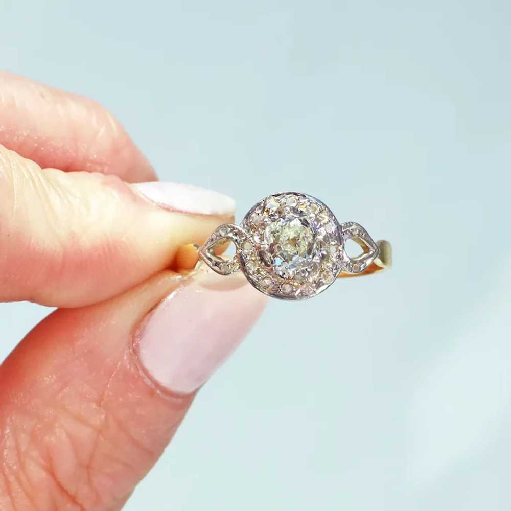 Antique Diamond Engagement Ring 18k and Platinum … - image 4