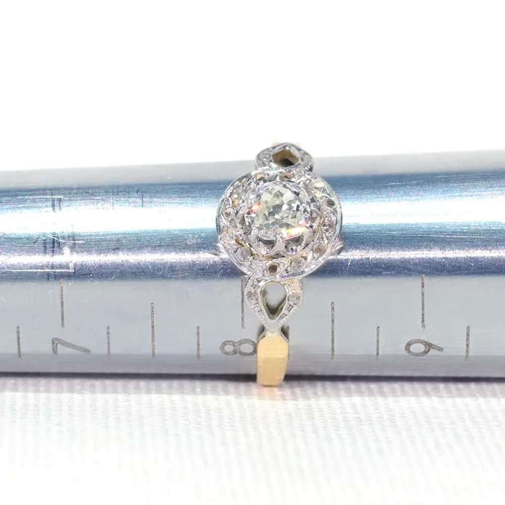 Antique Diamond Engagement Ring 18k and Platinum … - image 7