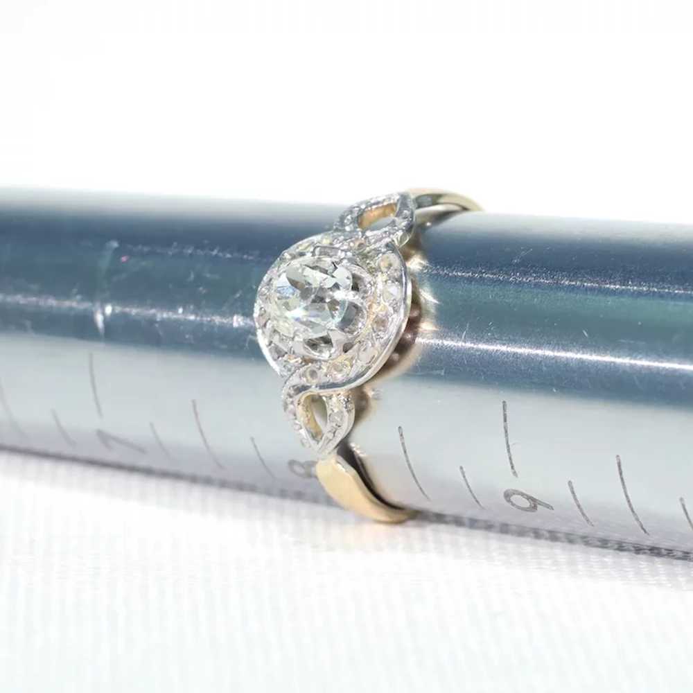 Antique Diamond Engagement Ring 18k and Platinum … - image 8