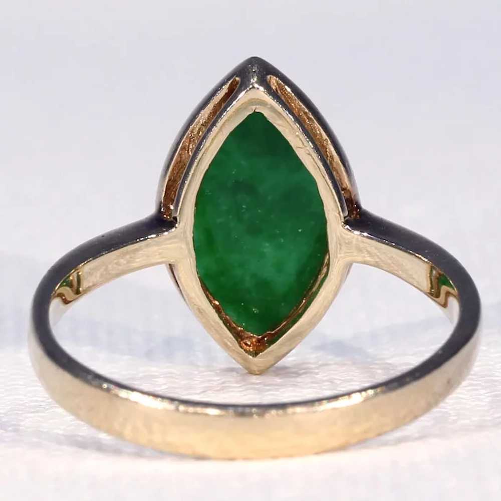 Vintage Gold Jade Ring 14k - image 4