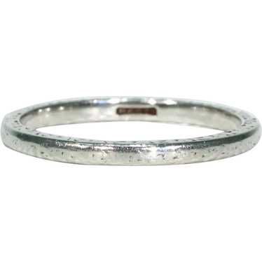 Antique Art Deco Platinum Wedding Band Ring - image 1