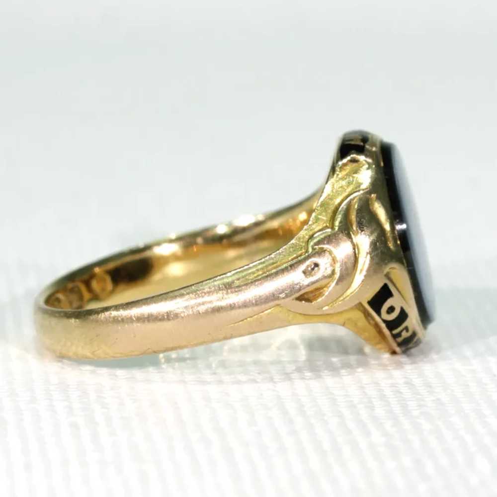 Victorian Sardonyx Memorial Ring 18k Gold In Memo… - image 3
