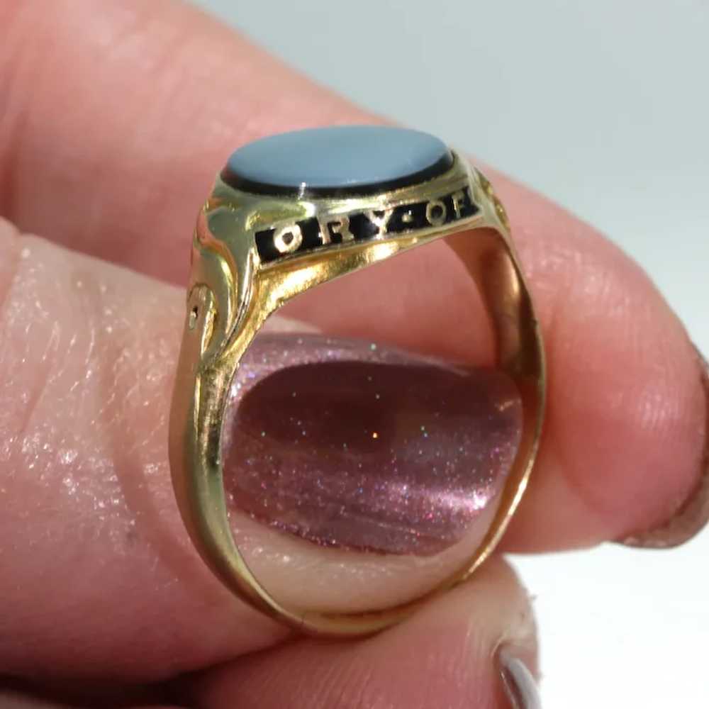 Victorian Sardonyx Memorial Ring 18k Gold In Memo… - image 6