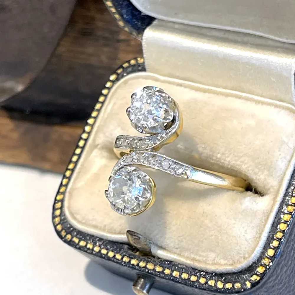 Belle Époque Diamond Bypass Ring 18k Platinum 1ct… - image 3