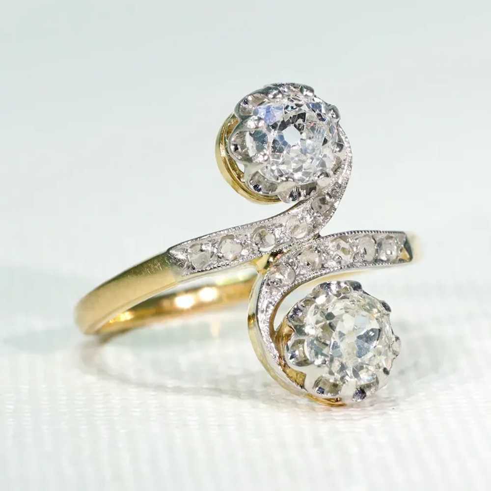 Belle Époque Diamond Bypass Ring 18k Platinum 1ct… - image 5