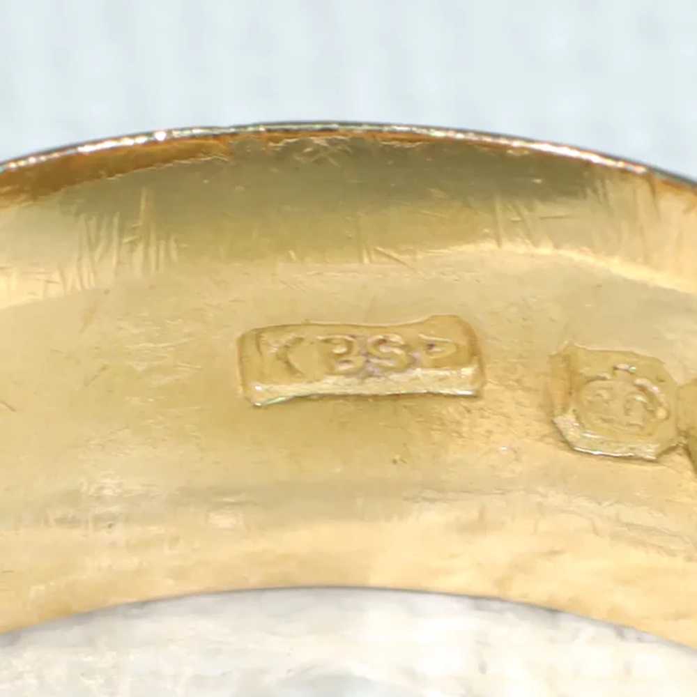 Antique Engraved 18k Gold Wedding Band Ring Hallm… - image 8