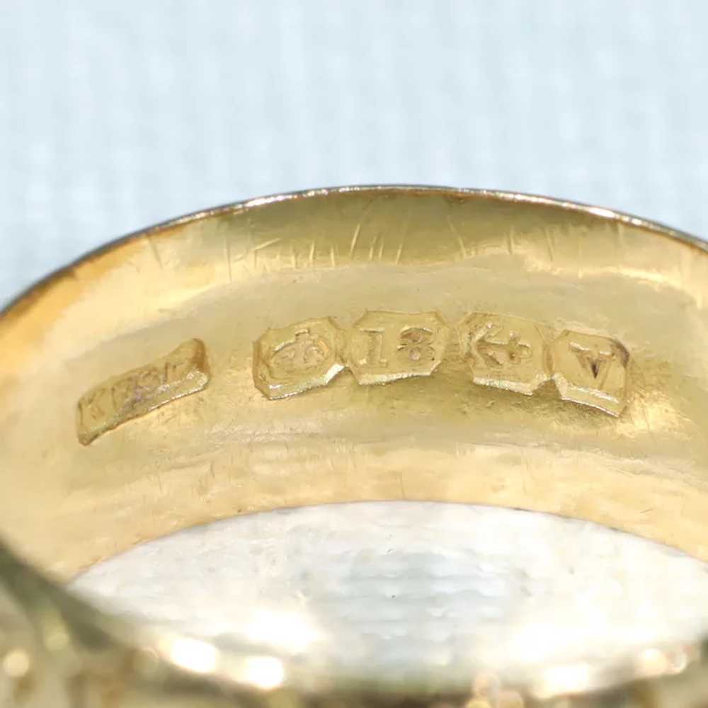 Antique Engraved 18k Gold Wedding Band Ring Hallm… - image 9