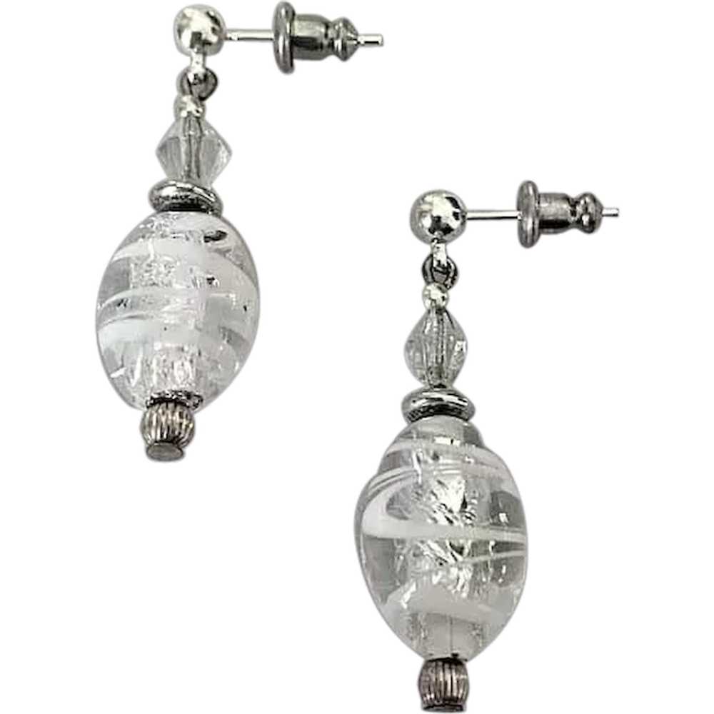 GORGEOUS Venetian Art Glass Earrings, RARE Vintag… - image 1