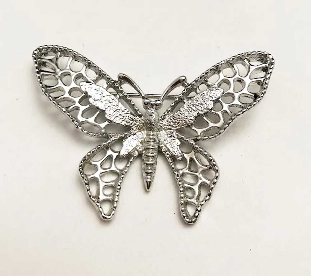 SARAH COVENTRY  signed Butterfly Silvertone Brooch - image 10
