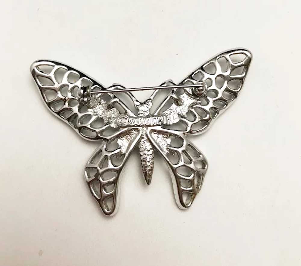 SARAH COVENTRY  signed Butterfly Silvertone Brooch - image 12