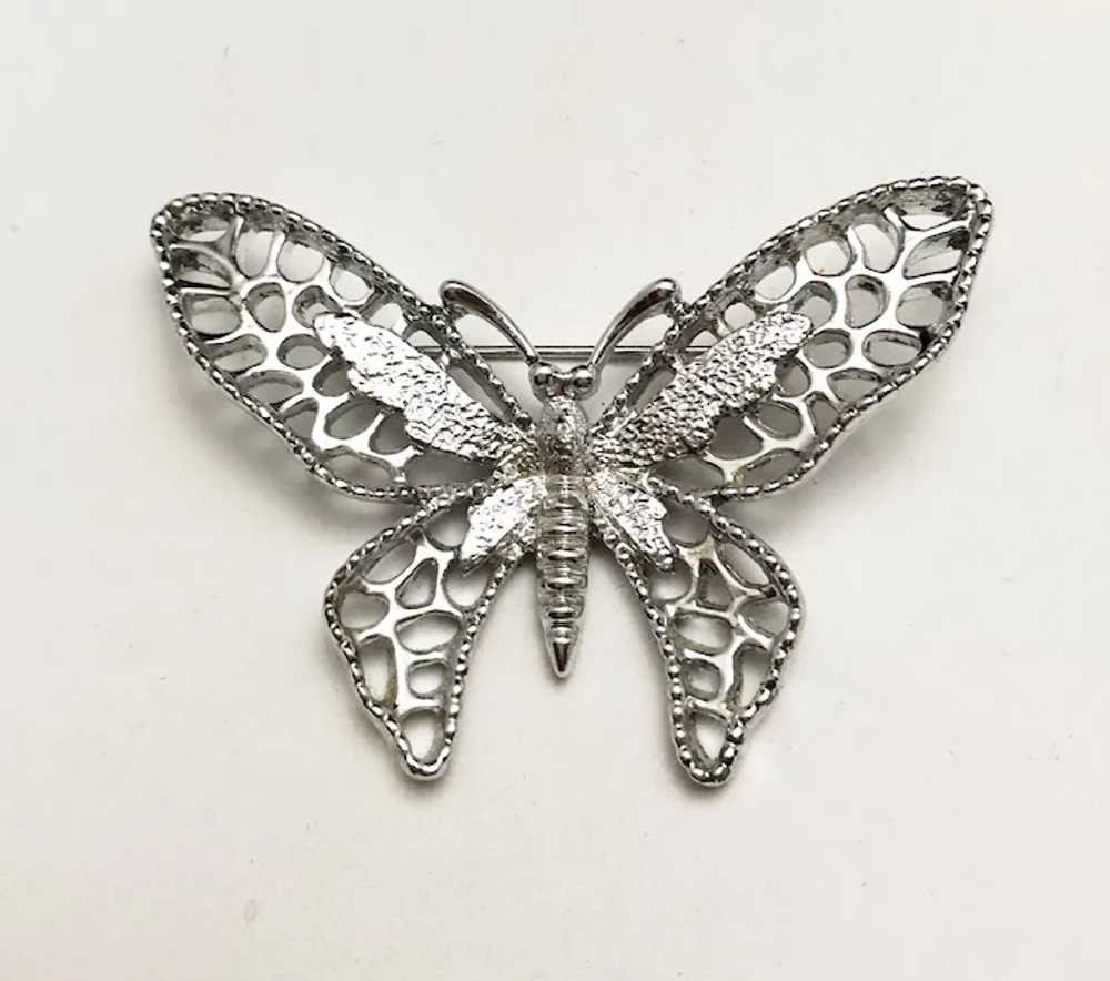 SARAH COVENTRY  signed Butterfly Silvertone Brooch - image 5