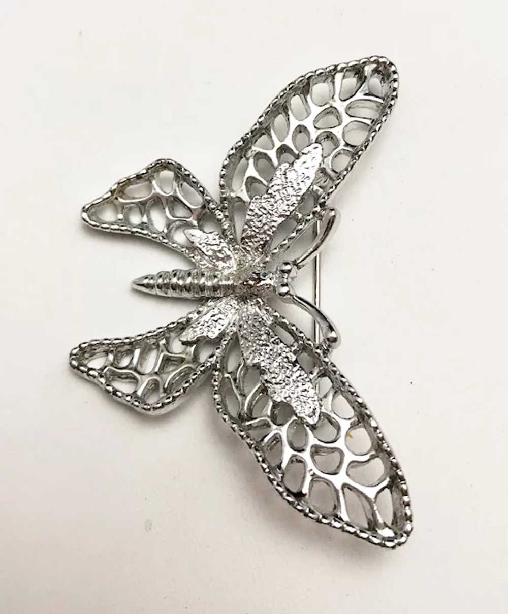 SARAH COVENTRY  signed Butterfly Silvertone Brooch - image 6
