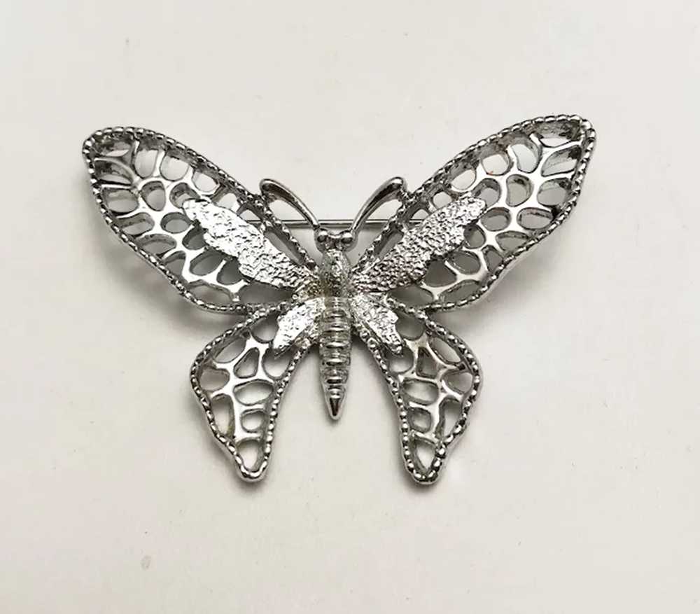 SARAH COVENTRY  signed Butterfly Silvertone Brooch - image 7