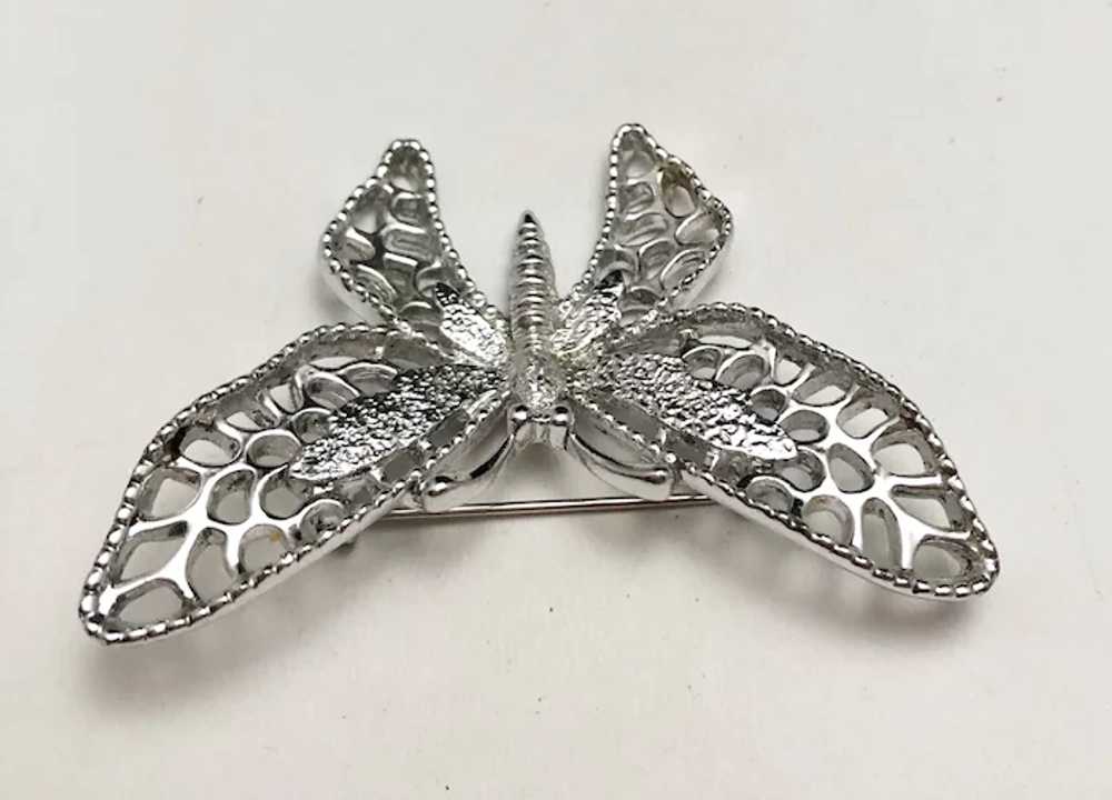 SARAH COVENTRY  signed Butterfly Silvertone Brooch - image 8