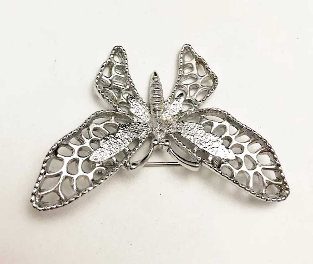 SARAH COVENTRY  signed Butterfly Silvertone Brooch - image 9