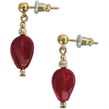 GORGEOUS Czech Art Glass Earrings, RARE 1930's Cz… - image 1