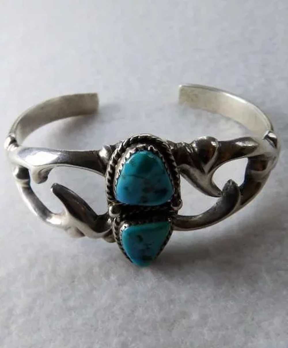 Nellie Tso Navajo Sterling Sand Cast Bracelet Wit… - image 2